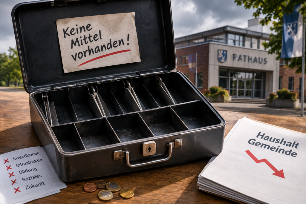 Leere Kasse im Kreis Soest. Das Finanzcontrolling rechnet für 2026 mit einem Fehlbetrag von 16,32 Mio. Euro, 